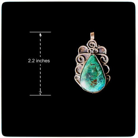 corded 01 size size of alpaca and chrysocolla pendant