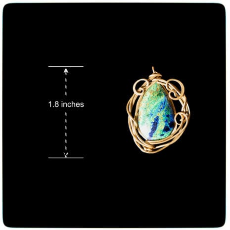 corded 03 size size arurite pendant with bronze