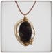 obsidian stone with copper pendants