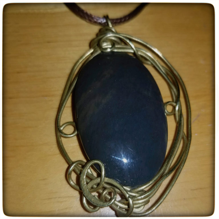 Copper and Obsidian Pendant