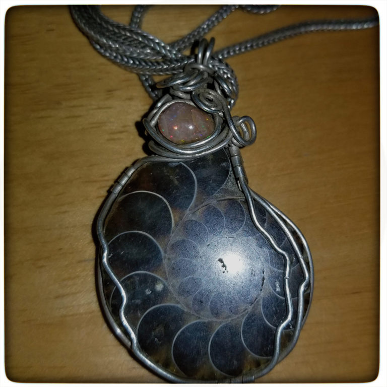 Silver and Fossil Pendant
