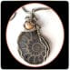 fossil stone with silver pendants