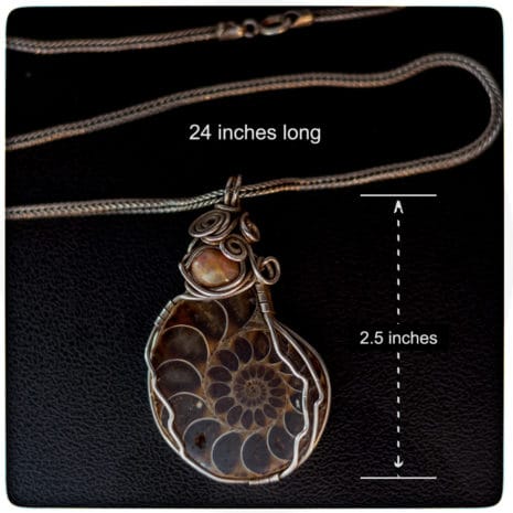 corded 32 size fossil stone with silver pendants size