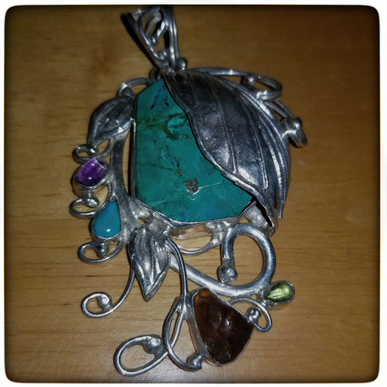 Silver and Chrysocolla Pendant