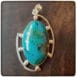 Chrysocolla Gemstone with Silver Pendants