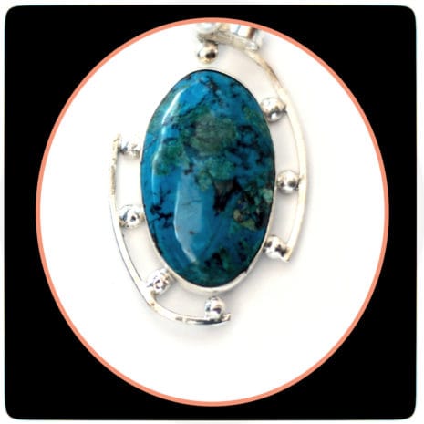pendant 08 feature chrysocolla stone with silver pendants