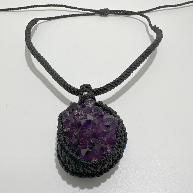 Macrame Necklace with Amethyst