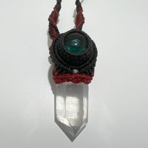 Obsidian stone with macrame necklaces