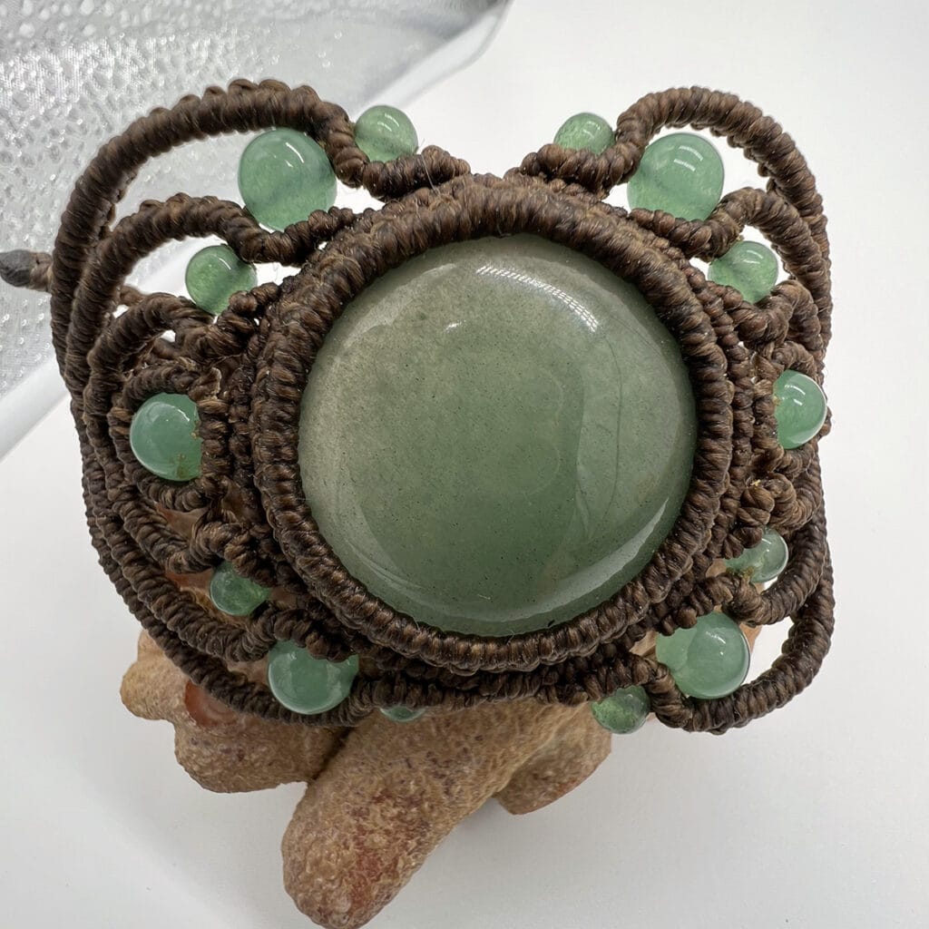Aventurine gemstone with macrame bracelets