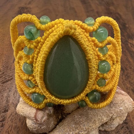 00A072 feature Aventurine gemstone with macrame bracelets