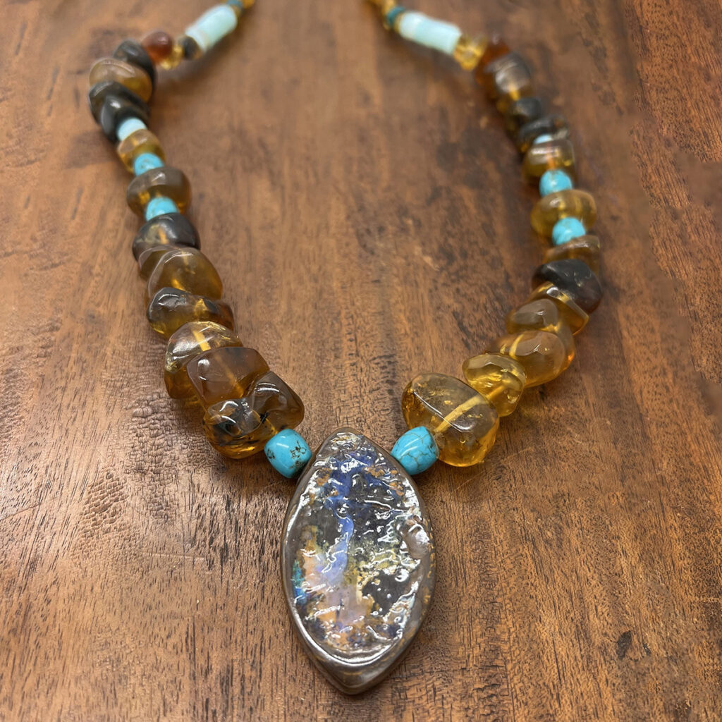 Australian boulder opal pendant