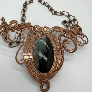 Gem Silica gemstone with copper pendants